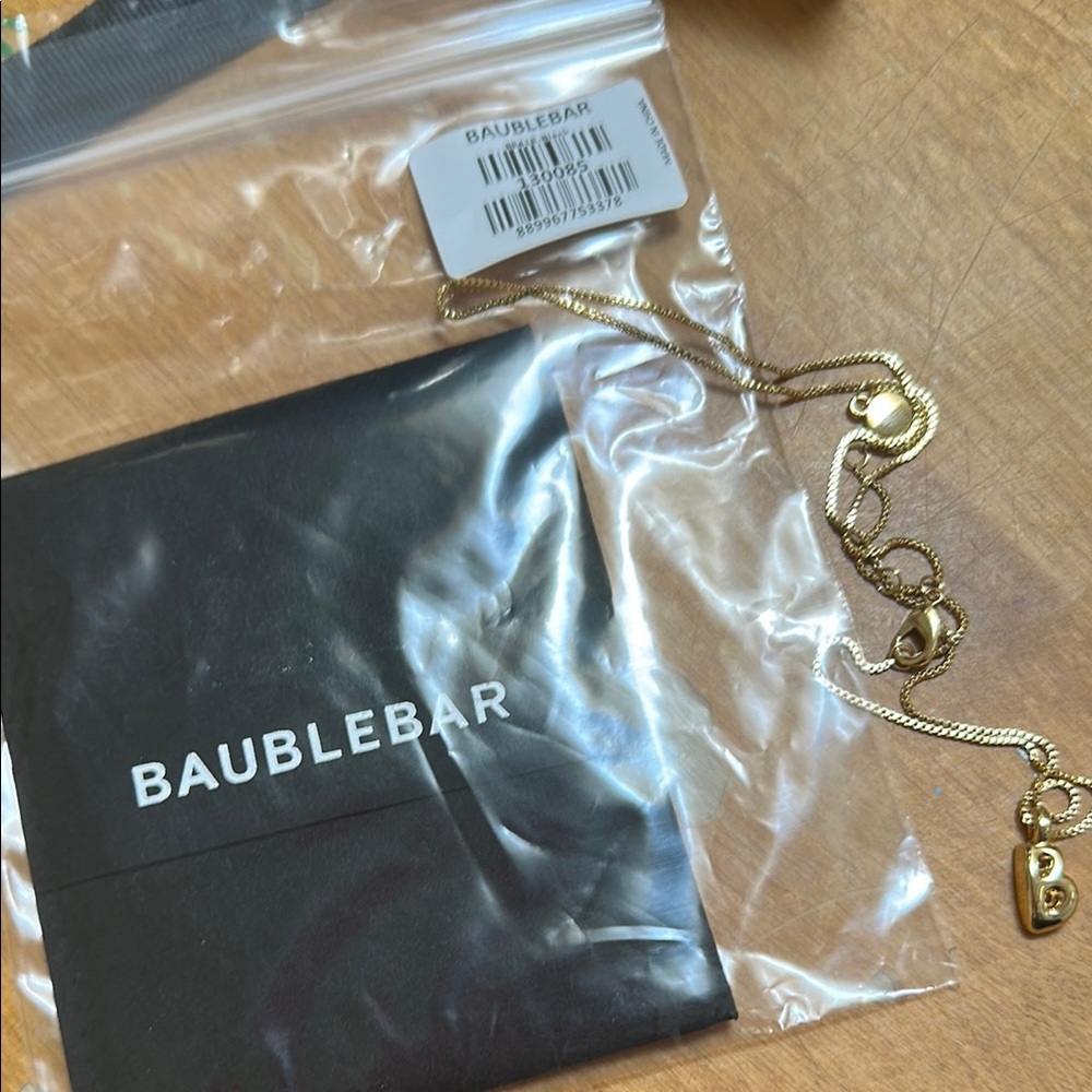 BaubleBar Gold ‘B’ Necklace - Picture 3 of 3